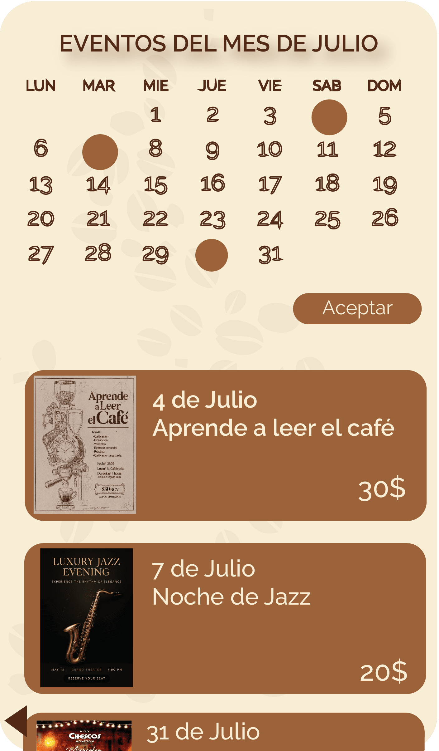 Eventos del Mes de Julio